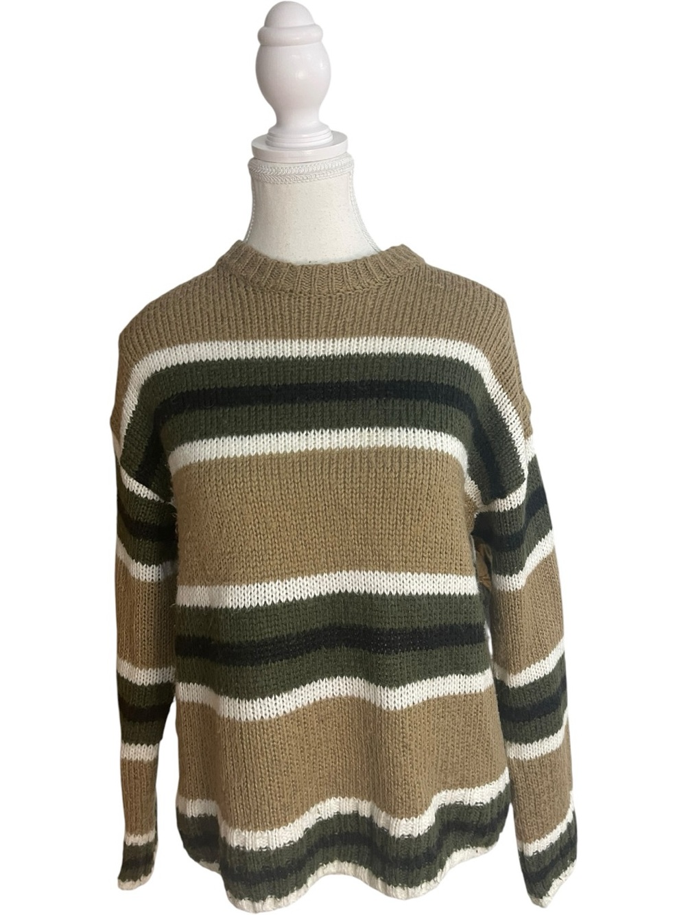 Urban Outfitters Bobby Boyfriend Striped Sweater Brown Green